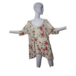 Y2k Vintage Surrealist USA Women's 2X Asymmetrical Chenille 3D Fairy Whimsy Top